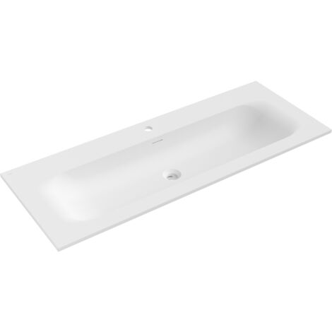 Mexen Vela lavabo empotrado en encimera 121 x 46,5 cm, blanco mate - 25231201