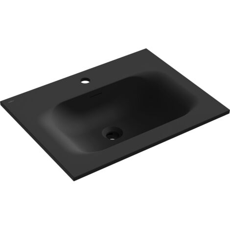 Mexen Vela lavabo empotrado en encimera 61 x 46,5 cm, negro mate - 25236071