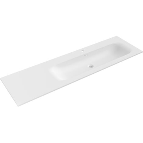 Mexen Vela lavabo empotrado en encimera derecho 161 x 46,5 cm, blanco mate - 25231601P