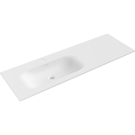 Mexen Vela lavabo empotrado en encimera izquierdo 141 x 46,5 cm, blanco mate - 25231401L