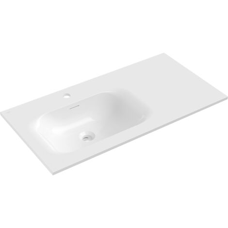 Mexen Vela Waschbecken eingebaut in die linke Arbeitsplatte 91 x 46,5 cm, weiß glänzend - 25239000L