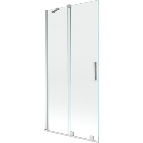 Mexen Velar 2-ante paravento per vasca da bagno scorrevole 90 x 150 cm, trasparente, cromo - 896-090-000-01-01
