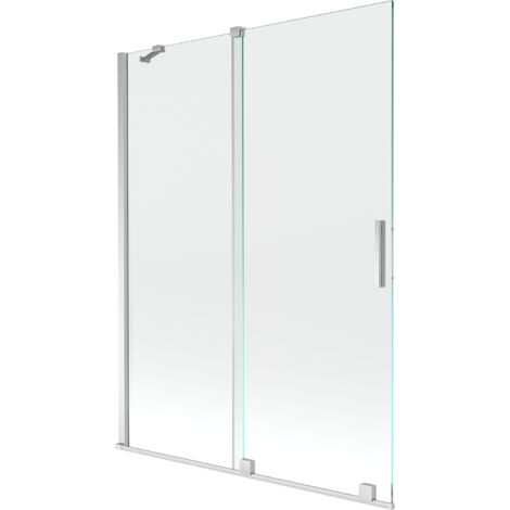 Mexen Velar 2-Flügel-Badewannenwand Regulierbare 130 x 150 cm, transparent, chrom - 896-130-000-01-0