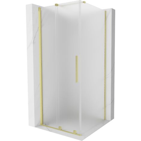 Mexen Velar cabina doccia scorrevole 110 x 110 cm, brinata, oro spazzolato - 871-110-110-31-55