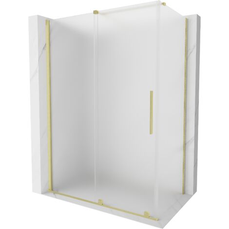 Mexen Velar cabina doccia scorrevole 140 x 70 cm, satinato, oro spazzolato - 871-140-070-31-55