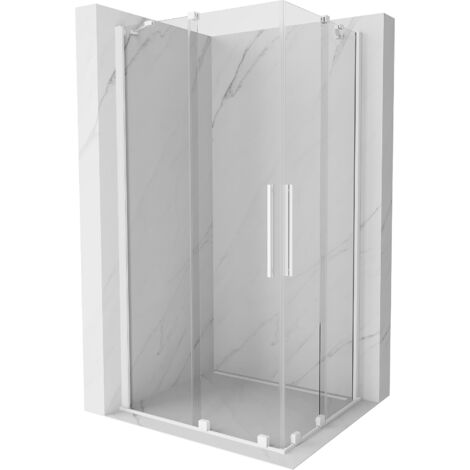 Mexen Velar Duo cabina de ducha corredera 100 x 90 cm, transparente, blanca - 871-100-090-02-20