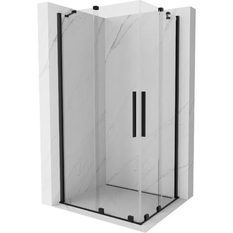 Mexen Velar Duo cabina de ducha corredera 90 x 80 cm, transparente, negra - 871-090-080-02-70