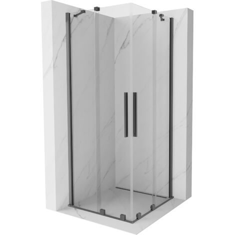 Mexen Velar Duo cabina doccia scorrevole 100 x 100 cm, trasparente, canna di fucile - 871-100-100-02-95
