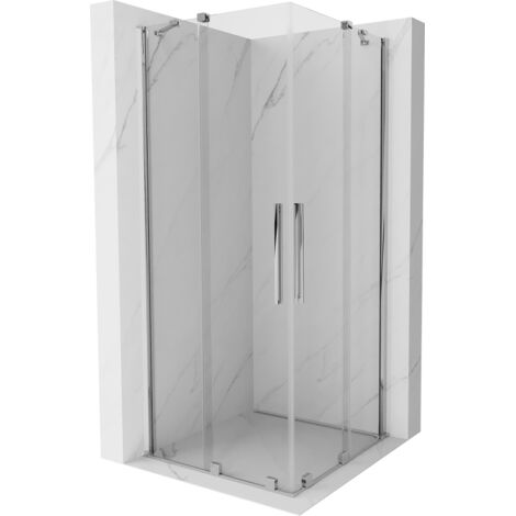 Mexen Velar Duo cabina doccia scorrevole 80 x 80 cm, trasparente, cromo - 871-080-080-02-01