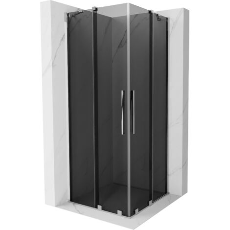 Mexen Velar Duo cabine de douche coulissante 90 x 90 cm, graphite, chrome - 871-090-090-42-01