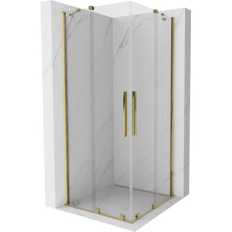 Mexen Velar Duo cabine de douche coulissante 90 x 90 cm, transparent, or - 871-090-090-02-50