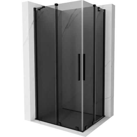 Mexen Velar Duo Duschkabine schiebbar 90 x 80 cm, graphit, schwarz - 871-090-080-42-70