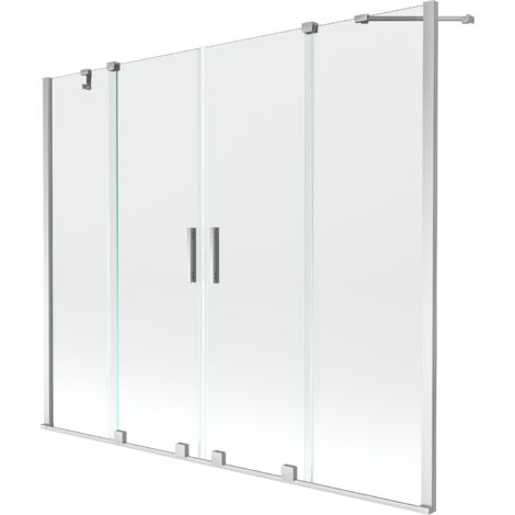 Mexen Velar Duo mampara de ducha de dos hojas correderas 170 x 150 cm, transparente, cromo - 896-170-000-02-01