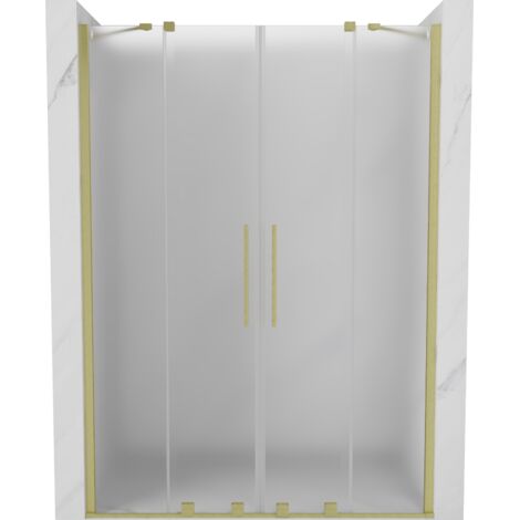 Mexen Velar Duo porta doccia scorrevole 160 cm, smerigliato, oro spazzolato - 871-160-000-32-55