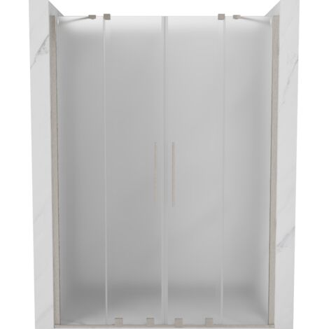 Mexen Velar Duo puertas de ducha correderas 150 cm, escarcha, n铆quel cepillado - 871-150-000-32-97