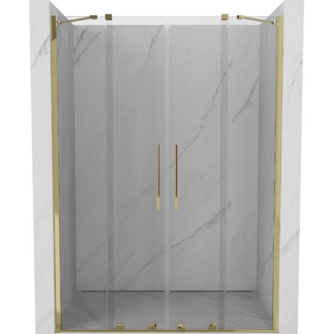 Mexen Velar Duo puertas de ducha correderas 150 cm, transparente, dorado - 871-150-000-02-50