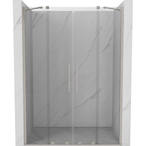 Mexen Velar Duo puertas de ducha correderas 160 cm, transparente, n铆quel cepillado - 871-160-000-02-97