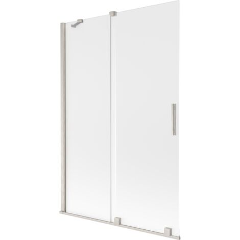 Mexen Velar Duschabtrennung 2-flügelig, 120 x 150 cm, Mattglas, gebürsteter Nickel - 896-120-000-31-97