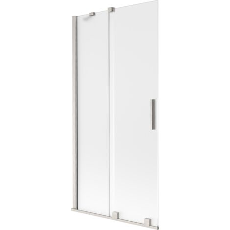 Mexen Velar Duschabtrennung, 2-flügelig, verschiebbar, 90 x 150 cm, mattiert, gebürstetes Nickel - 896-090-000-31-97