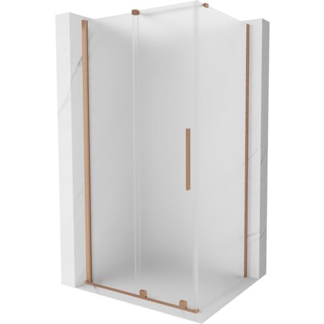 Mexen Velar Duschgehäuse 120 x 90 cm, Milchglas, gebürstetes Kupfer - 871-120-090-31-65