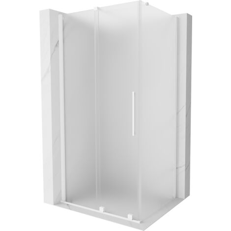 Mexen Velar Duschkabine Schiebetür 100 x 120 cm, Milchglas, weiß - 871-100-120-31-20