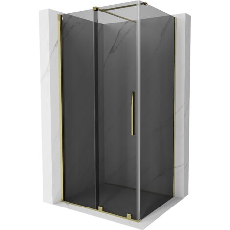 Mexen Velar Duschkabine verschiebbar 100 x 70 cm, graphit, gold - 871-100-070-41-50
