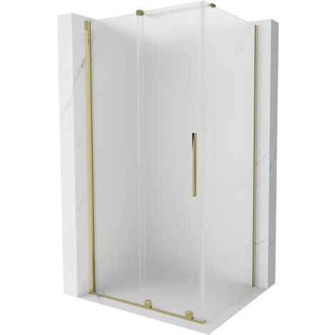 Mexen Velar Duschkabine, verschiebbar 110 x 120 cm, Milchglas, Gold - 871-110-120-31-50