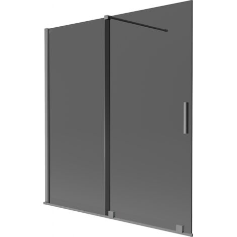 Mexen Velar Duschwand, 2-teilig, zum Schieben, 150 x 150 cm, graphit, Gun Metal - 896-150-000-41-95