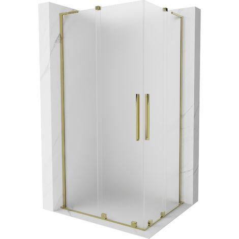Mexen Velar L Duo cabina de ducha corredera 90 x 80 cm, escarchado, dorado - 871-090-080-02-33-50
