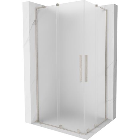 Mexen Velar L Duo cabine de douche coulissante 100 x 90 cm, givré, nickel brossé - 871-100-090-02-33-97
