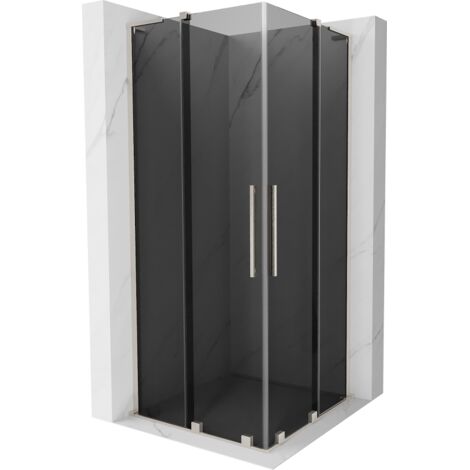 Mexen Velar L Duo cabine de douche coulissante 80 x 80 cm, graphite, nickel brossé - 871-080-080-02-43-97