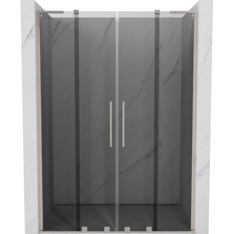 Mexen Velar L Duo porte de douche coulissantes 160 cm, graphite, nickel brossé - 871-160-003-42-97