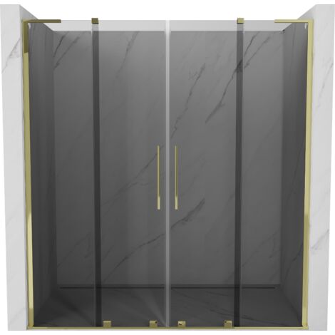 Mexen Velar L Duo porte doccia scorrevoli 170 cm, grafite, oro - 871-170-003-42-50