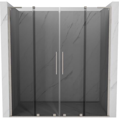 Mexen Velar L Duo puertas de ducha correderas 170 cm, grafito, n铆quel cepillado - 871-170-003-42-97
