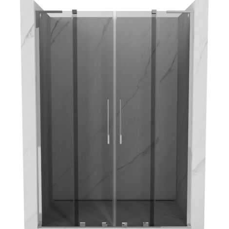 Mexen Velar L Duo Schiebetür Dusche 160 cm, Graphit, Chrom - 871-160-003-42-01