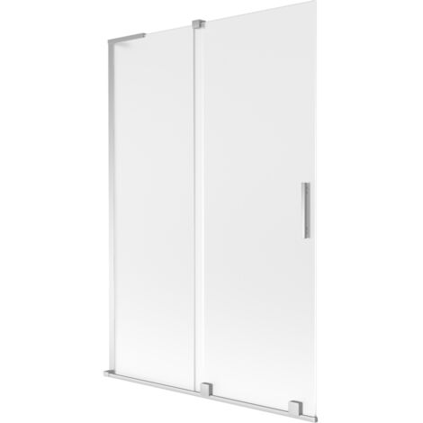 Mexen Velar L mampara de ba帽era 2 alas correderas 120 x 150 cm, escarcha, cromo - 896-120-003-31-01