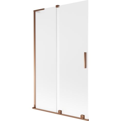 Mexen Velar L mampara de ducha corredera de 2 hojas 110 x 150 cm, escarchado, oro rosa - 896-110-003-31-60