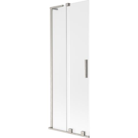 Mexen Velar L mampara de ducha corrediza de 2 puertas 75 x 150 cm, escarcha, n铆quel cepillado - 896-075-003-31-97