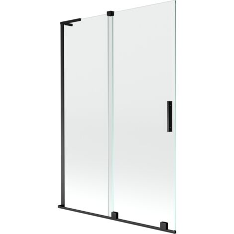 Mexen Velar L mampara de ducha de 2 hojas correderas 120 x 150 cm, transparente, negro - 896-120-003-01-70