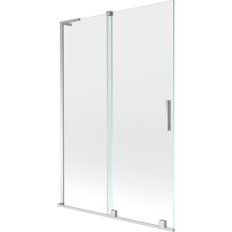 Mexen Velar L mampara de ducha de 2 paneles deslizantes 120 x 150 cm, transparente, cromo - 896-120-003-01-01