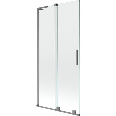 Mexen Velar L pare-douche 2 volets coulissants 90 x 150 cm, transparent, métal canon - 896-090-003-01-95