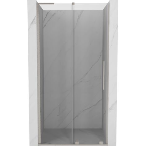 Mexen Velar L puertas de ducha correderas 120 cm, transparente, n铆quel cepillado - 871-120-003-01-97