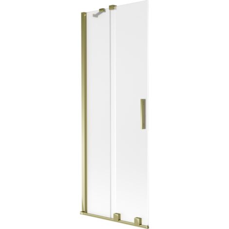 Mexen Velar mampara de ba帽era de 2 alas deslizantes 70 x 150 cm, escarcha, dorado - 896-070-000-31-50