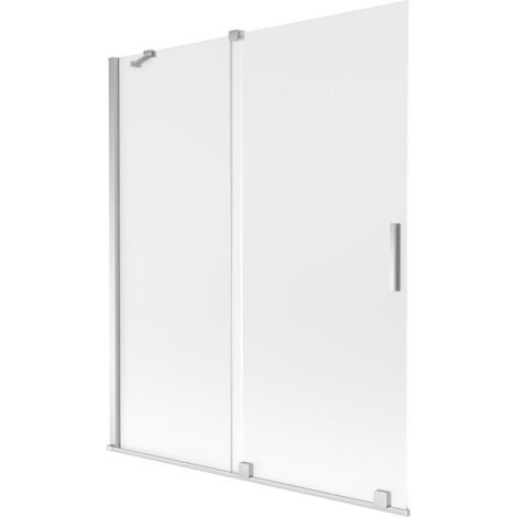 Mexen Velar mampara de ba帽o 2 hojas correderas 140 x 150 cm, esmerilado, cromo - 896-140-000-31-01