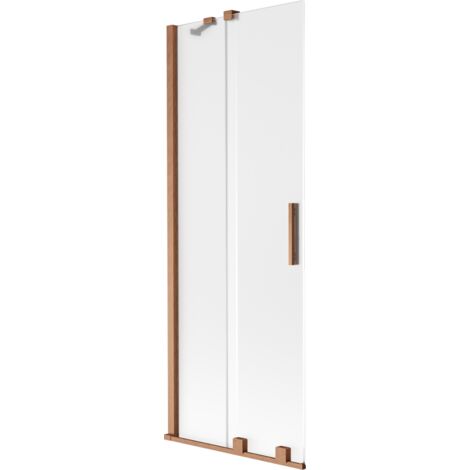 Mexen Velar mampara de ba帽o de 2 hojas correderas 75 x 150 cm, escarcha, cobre cepillado - 896-075-000-31-65