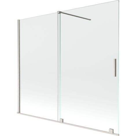 Mexen Velar mampara de ducha 2 alas correderas 180 x 150 cm, transparente, n铆quel cepillado - 896-180-000-01-97