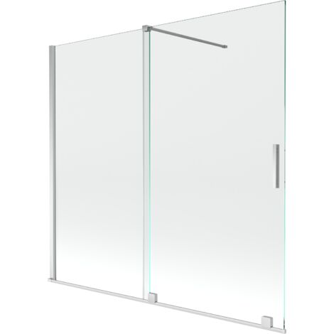 Mexen Velar mampara de ducha 2 alas deslizantes 170 x 150 cm, transparente, cromo - 896-170-000-01-01