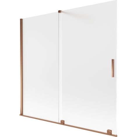 Mexen Velar mampara de ducha de 2 paneles correderos 170 x 150 cm, escarchado, oro rosa - 896-170-000-31-60