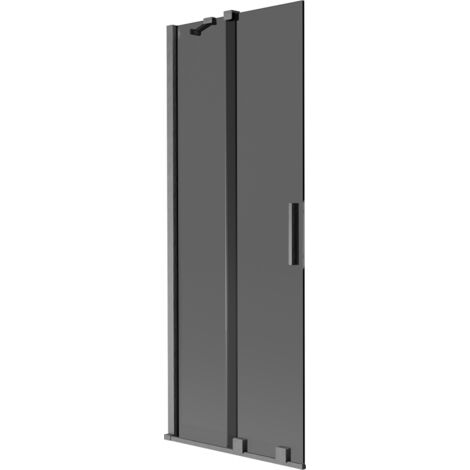 Mexen Velar paratia per vasca 2 ante scorrevoli 70 x 150 cm, grafite, grigio canna di fucile spazzolato - 896-070-000-41-66