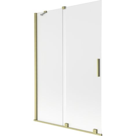 Mexen Velar paravent de baignoire coulissant 2 volets 120 x 150 cm, givré, doré brossé - 896-120-000-31-55
